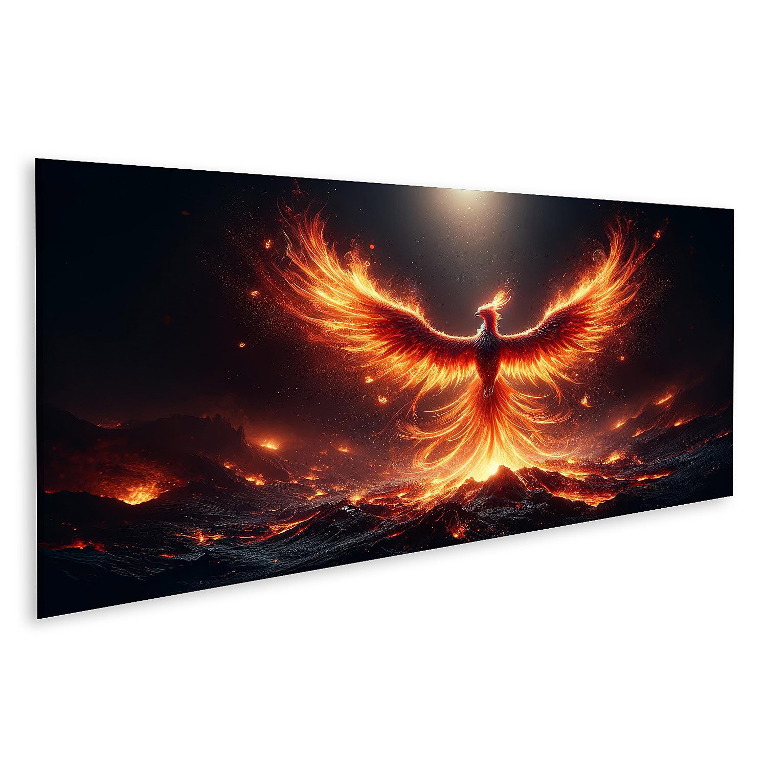 islandburner Leinwandbild Majestätischer Feuerphönix erhebt sich aus Asche günstig online kaufen