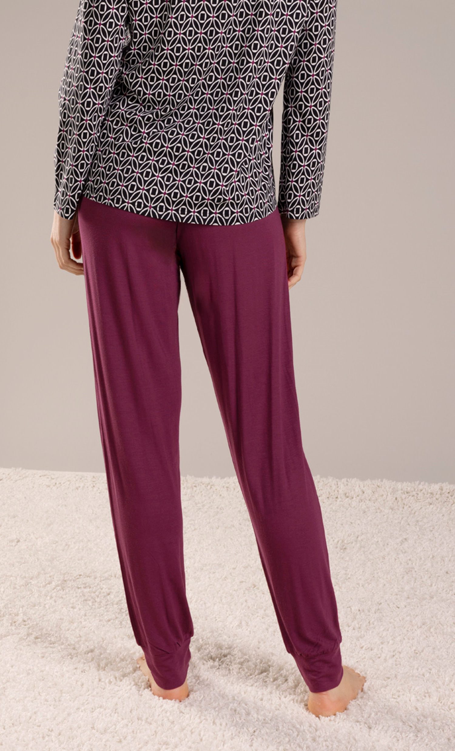 Nina Von C. Pyjamahose Damen Schlafanzughose mit Bündchen (1-tlg) Modalmischung