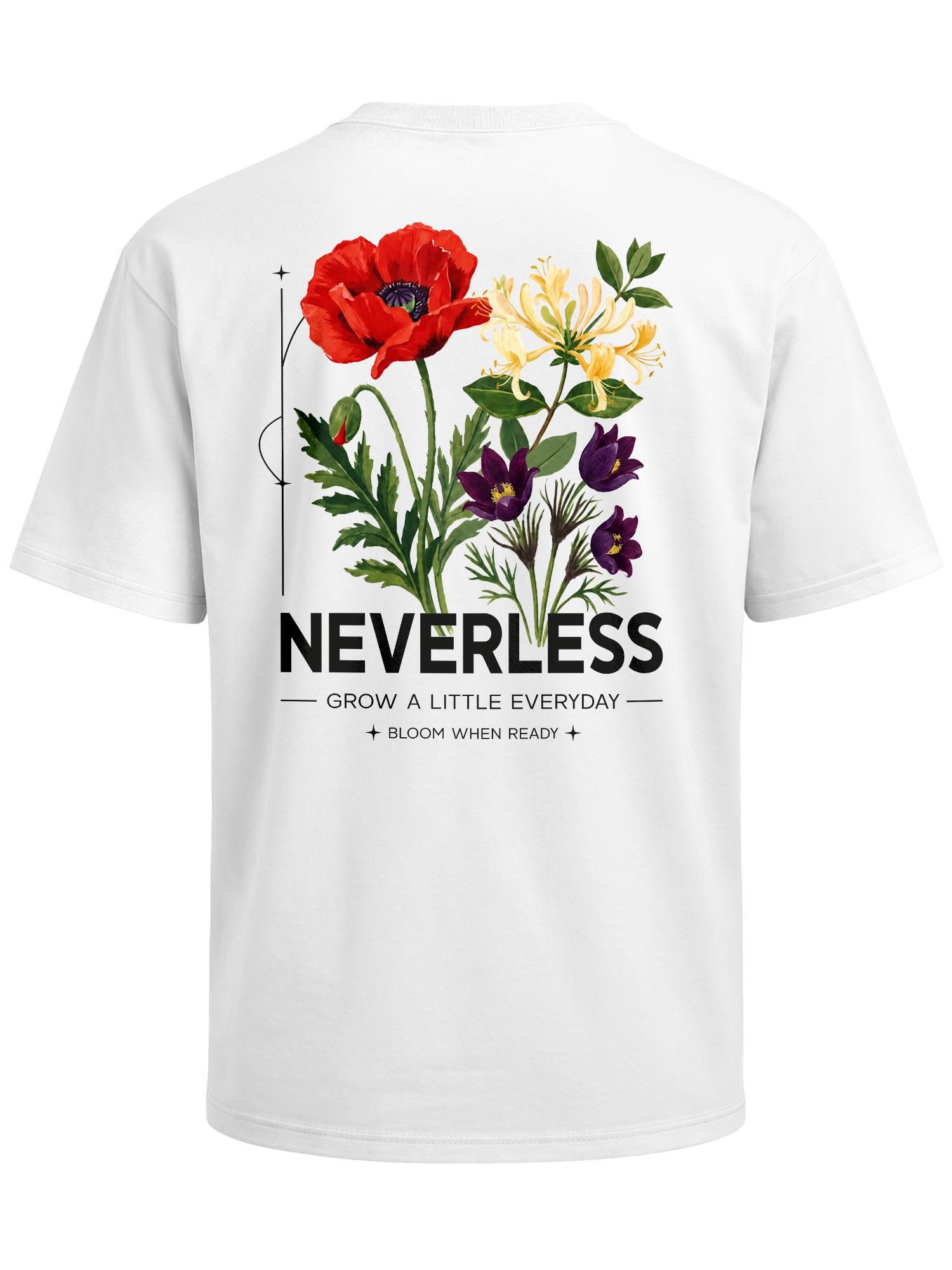 Neverless Oversize-Shirt Herren T-Shirt - Wild Flowers - Oversized Relaxed Fit Printshirt mit Print