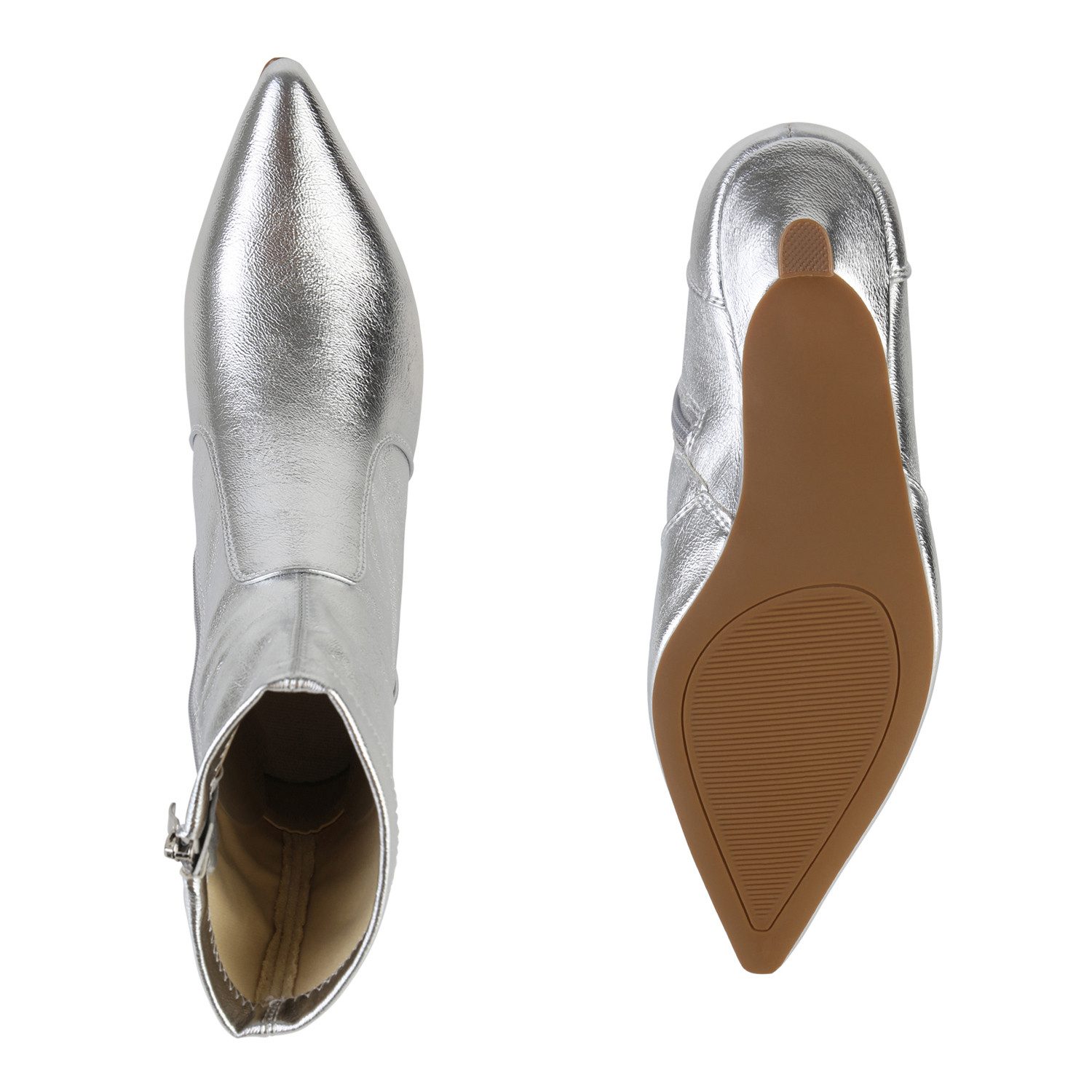 VAN HILL 841845 Stiefelette Damen Klassische Stiefeletten Spitze Stiletto Basic