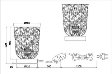 lightling Tischleuchte Louis, ohne Leuchtmittel, Rattangeflecht