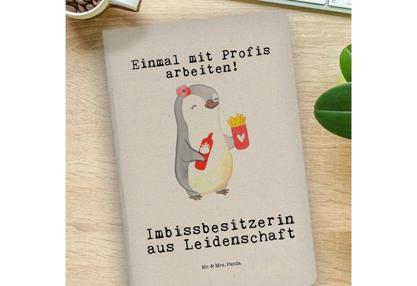 Thumbnail - Mr. & Mrs. Panda Notizbuch Imbissbesitzerin Leidenschaft - Transparent - Geschenk, Danke, Pommes Mr. & Mrs. Panda, Echte...