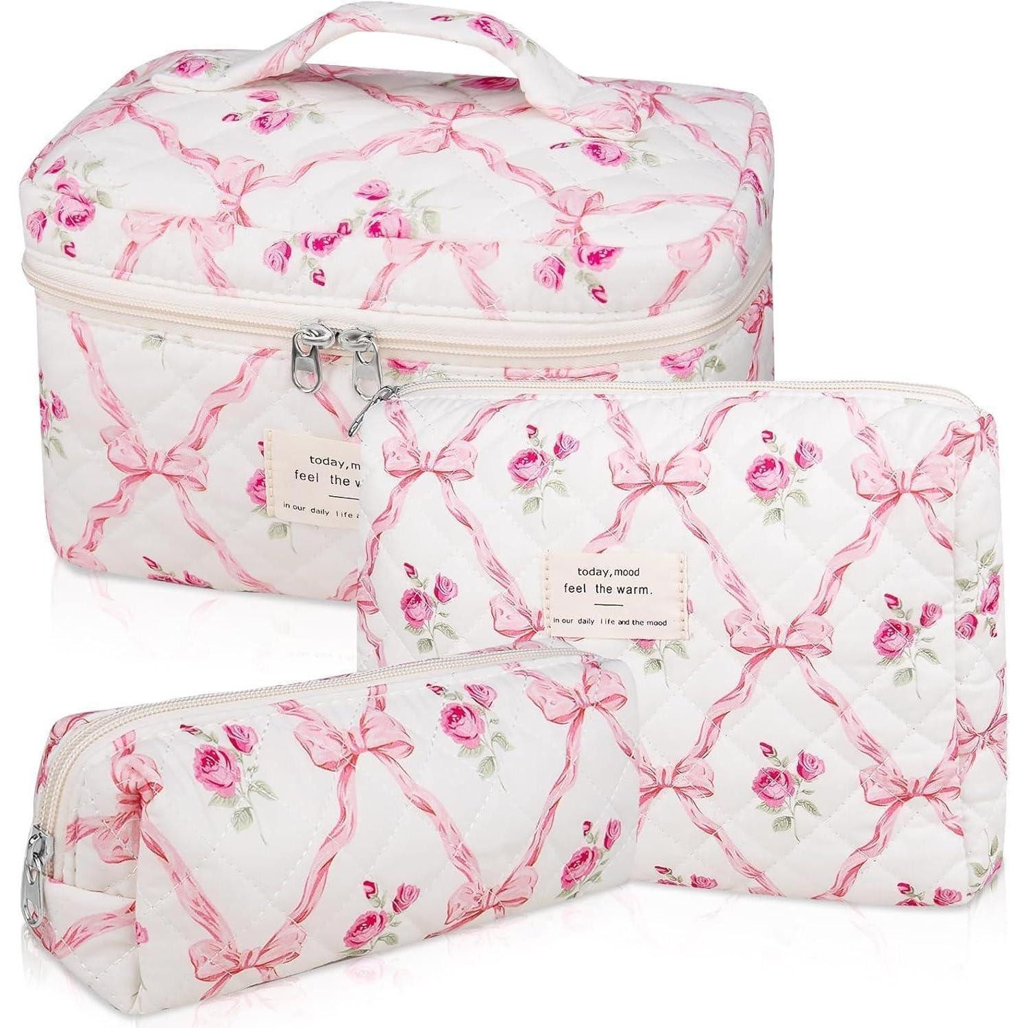 Kosmetiktasche Kosmetiktasche Kulturbeutel Blumenmuster Damen 3er Set C1