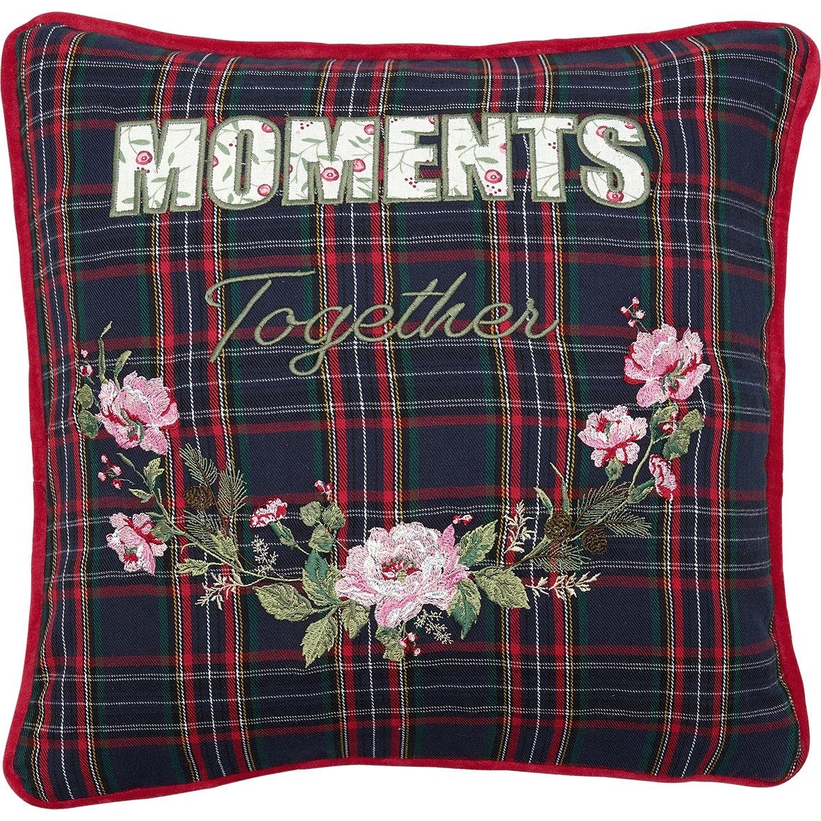 Greengate Kissenhülle Dagmar Kissenhülle moments blue mit Stick 40x40cm