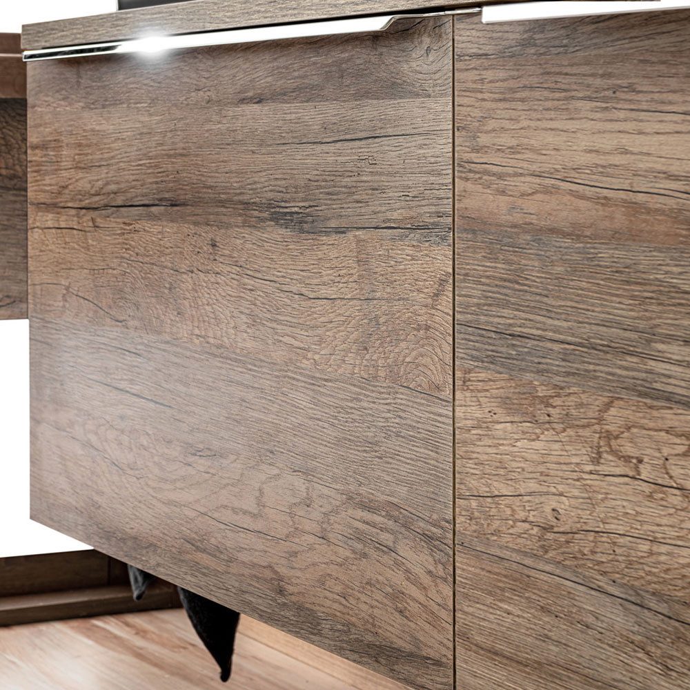 Lomadox Waschbeckenschrank PUEBLA-56 Vintage Oak Eiche 120/48,5/46 cm günstig online kaufen