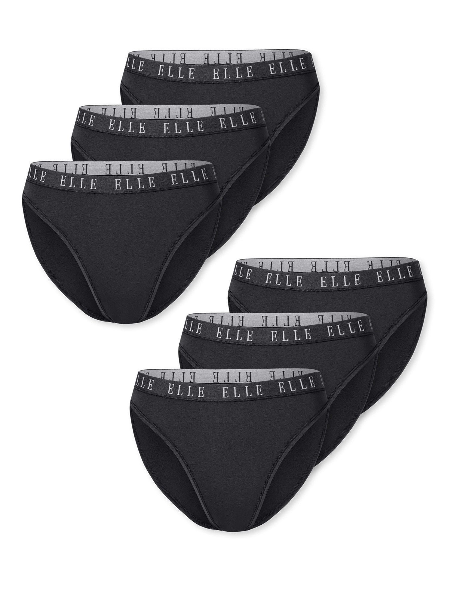 Elle Slip High Leg - ELLE LOGO (6-St) unterhose unterwäsche basic