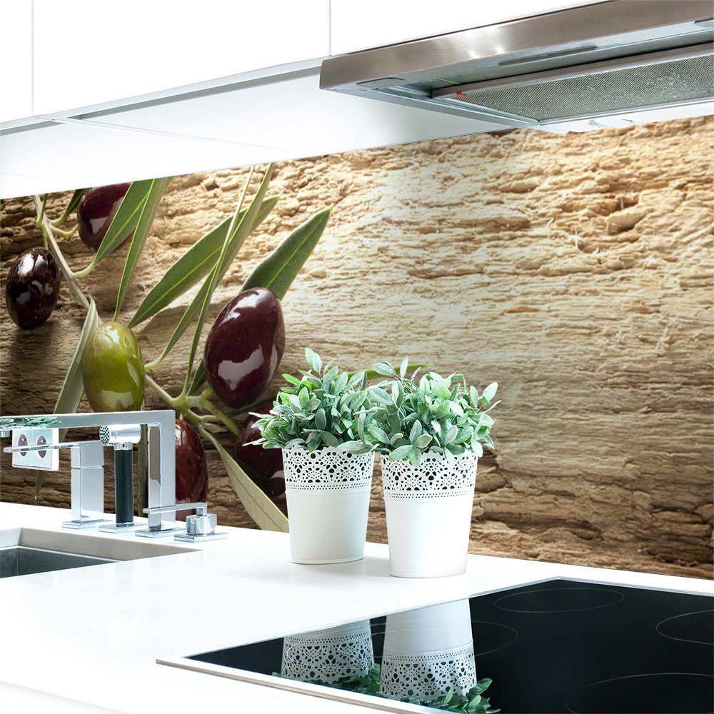 Küchenrückwand Raufaser Anthrazit Premium Hart-PVC 0,4 mm selbstklebend 