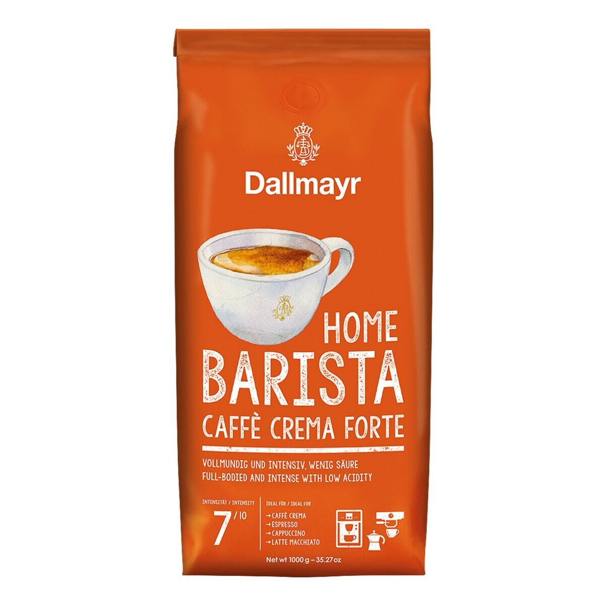 DALLMAYR Kaffee Caffè Crema Forte, 1000 g, ganze Bohnen
