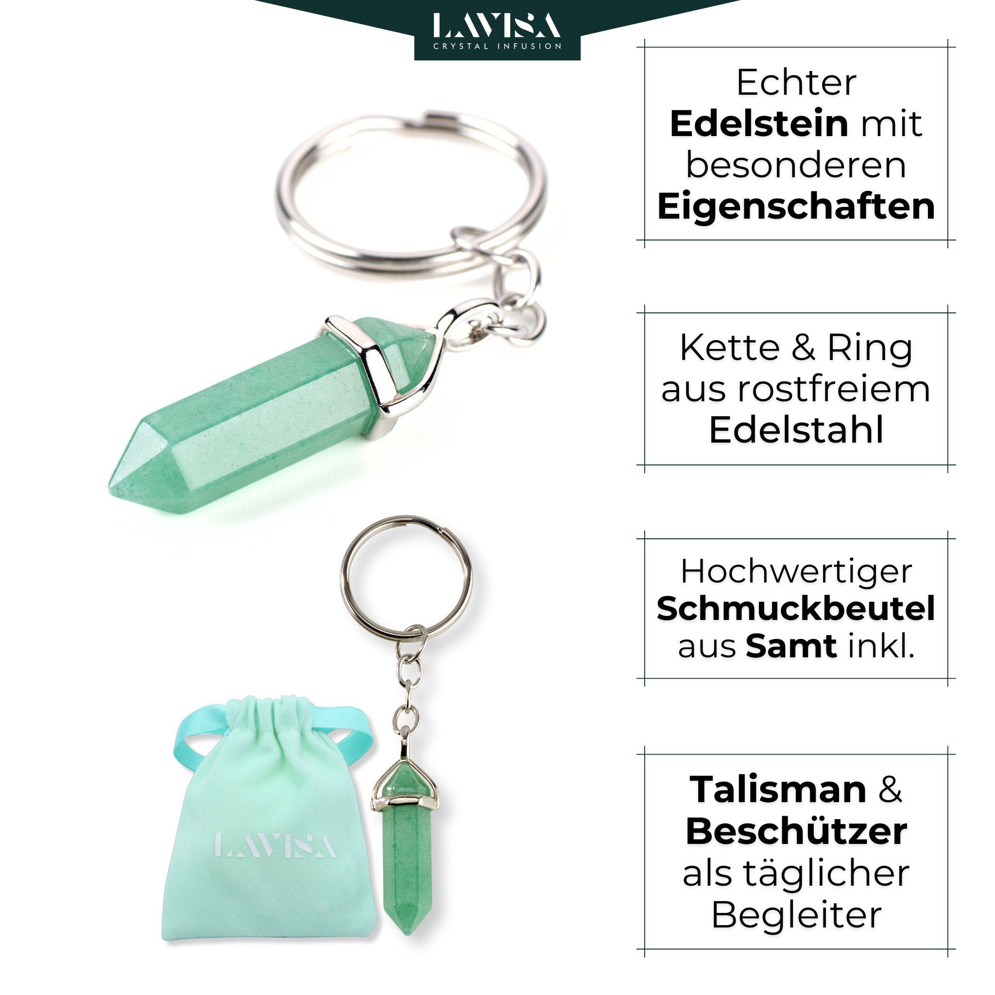 LAVISA Anhänger Schlüssel Edelstein - Schlüsselanhänger - Glücksbringer - N günstig online kaufen