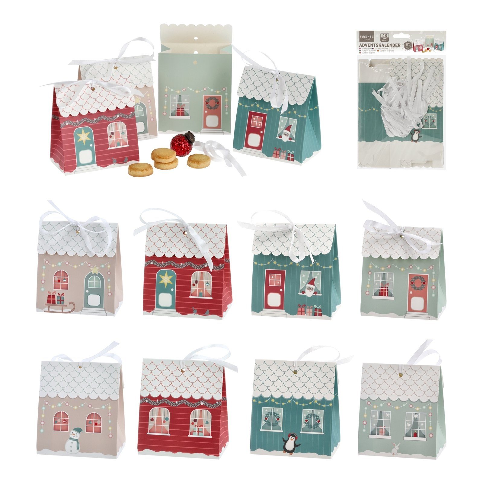 HTI-Living Weihnachtsfigur Adventskalender 48-teilig DIY (Set, 1 Adventskalender), zum Basteln