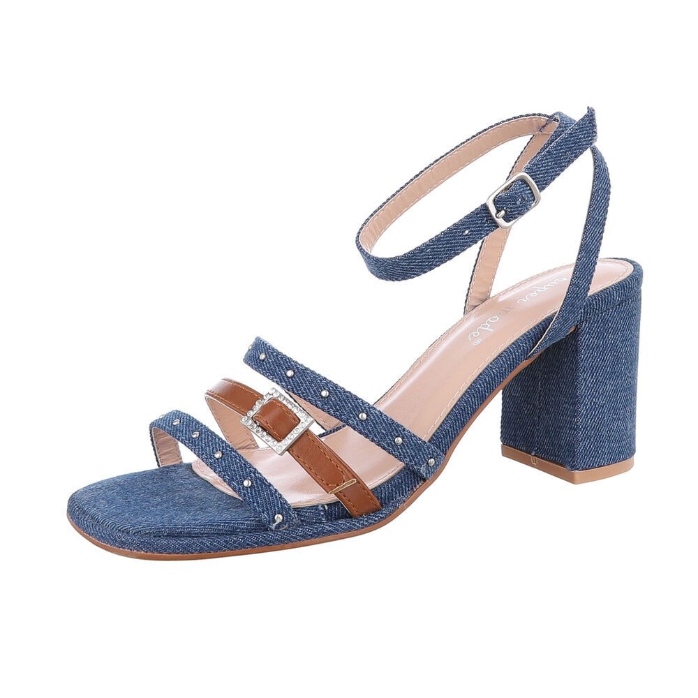 Ital-Design Damen Elegant Sandalette (86345206) Blockabsatz Sandalen & Sandaletten in Blau