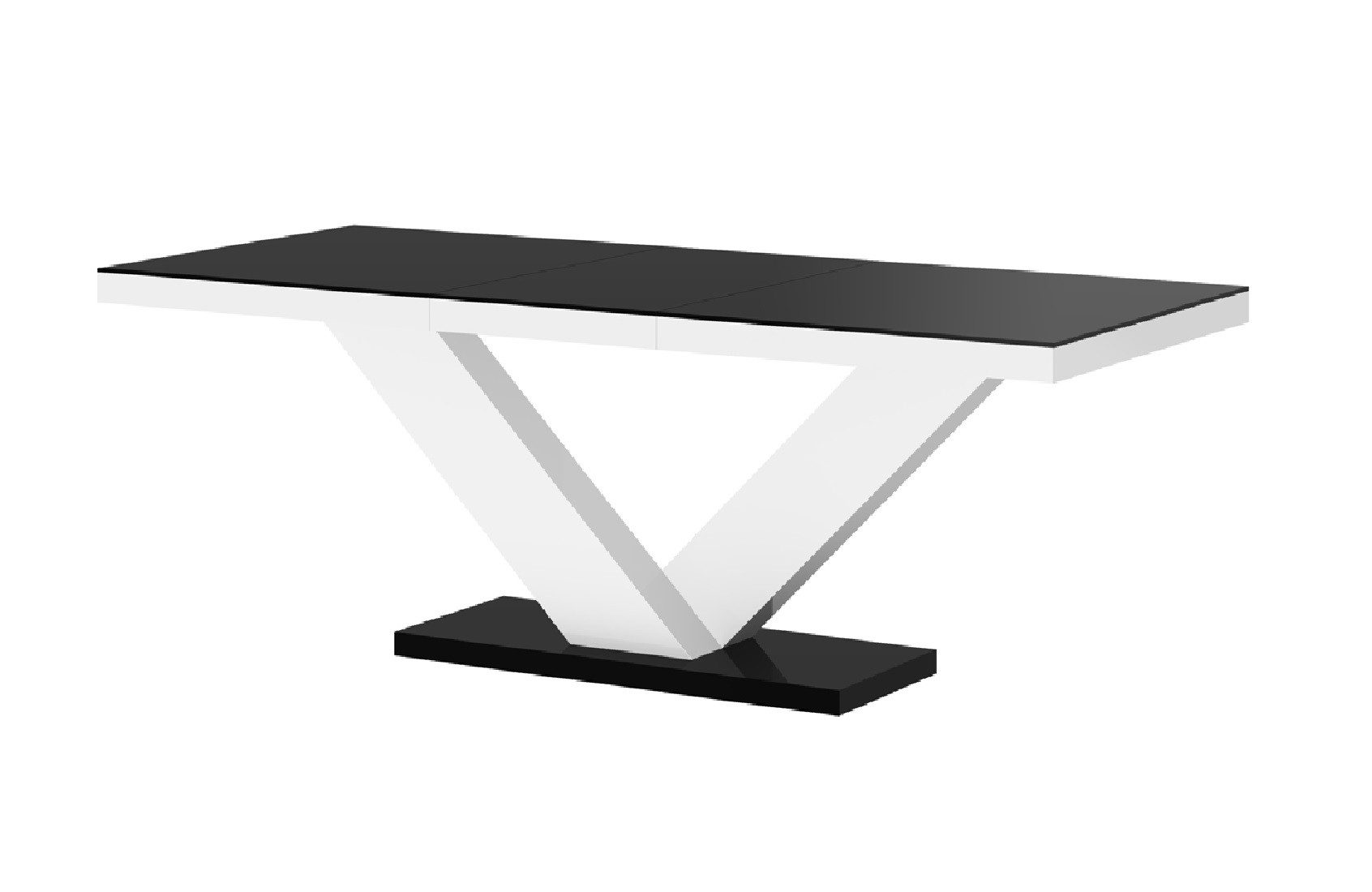designimpex Esstisch Design Tisch HE-999 Schwarz / Weiß Hochglanz ausziehbar 160 bis 256 cm