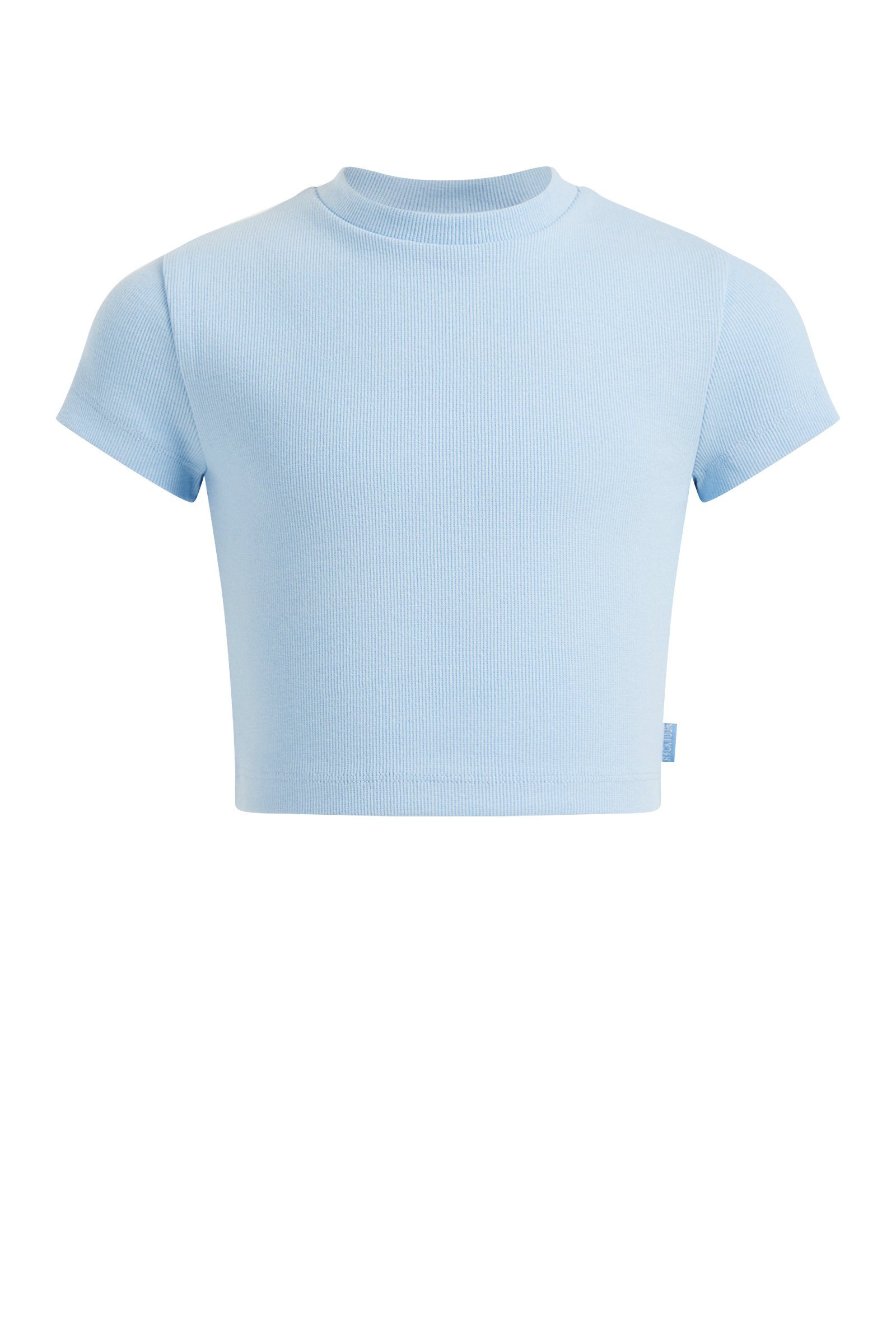 Hellblau T-Shirt (1-tlg) Fashion WE