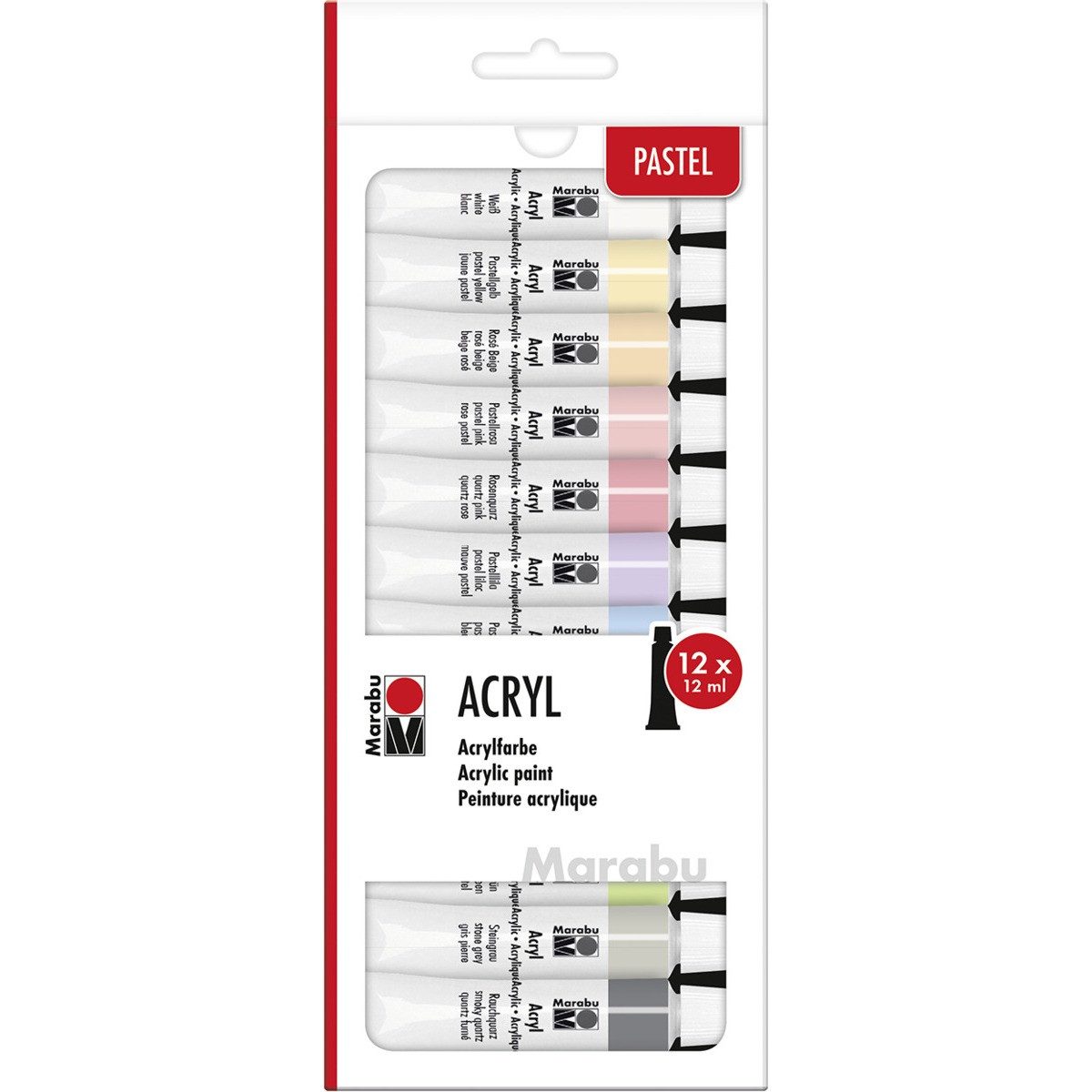 Marabu Acrylfarbe Marabu Acrylfarben Set pastell 12x12ml