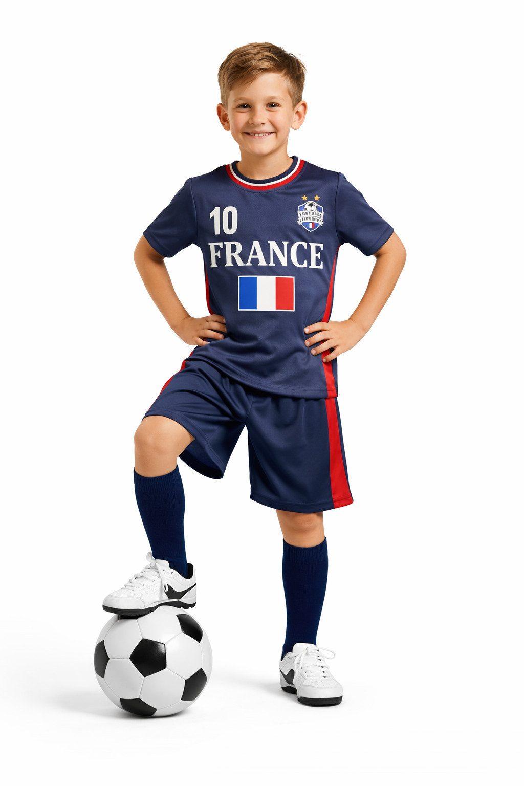 Fashion Boy Fußballtrikot Fussball Fan Set Frankreich, France, Trikot + Shorts, JS283e (Set)