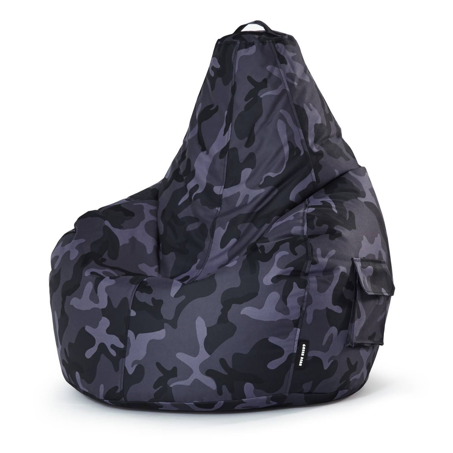 Green Bean Sitzsack Cozy (Sitzsack mit Rückenlehne 80x70x90cm - Gaming Chair mit 230L Füllung, Kuschelig Weich Waschbar), Bean Bag Bodenkissen Lounge Sitzhocker Relax-Sessel Gamer Gamingstuhl Camouflage Blau