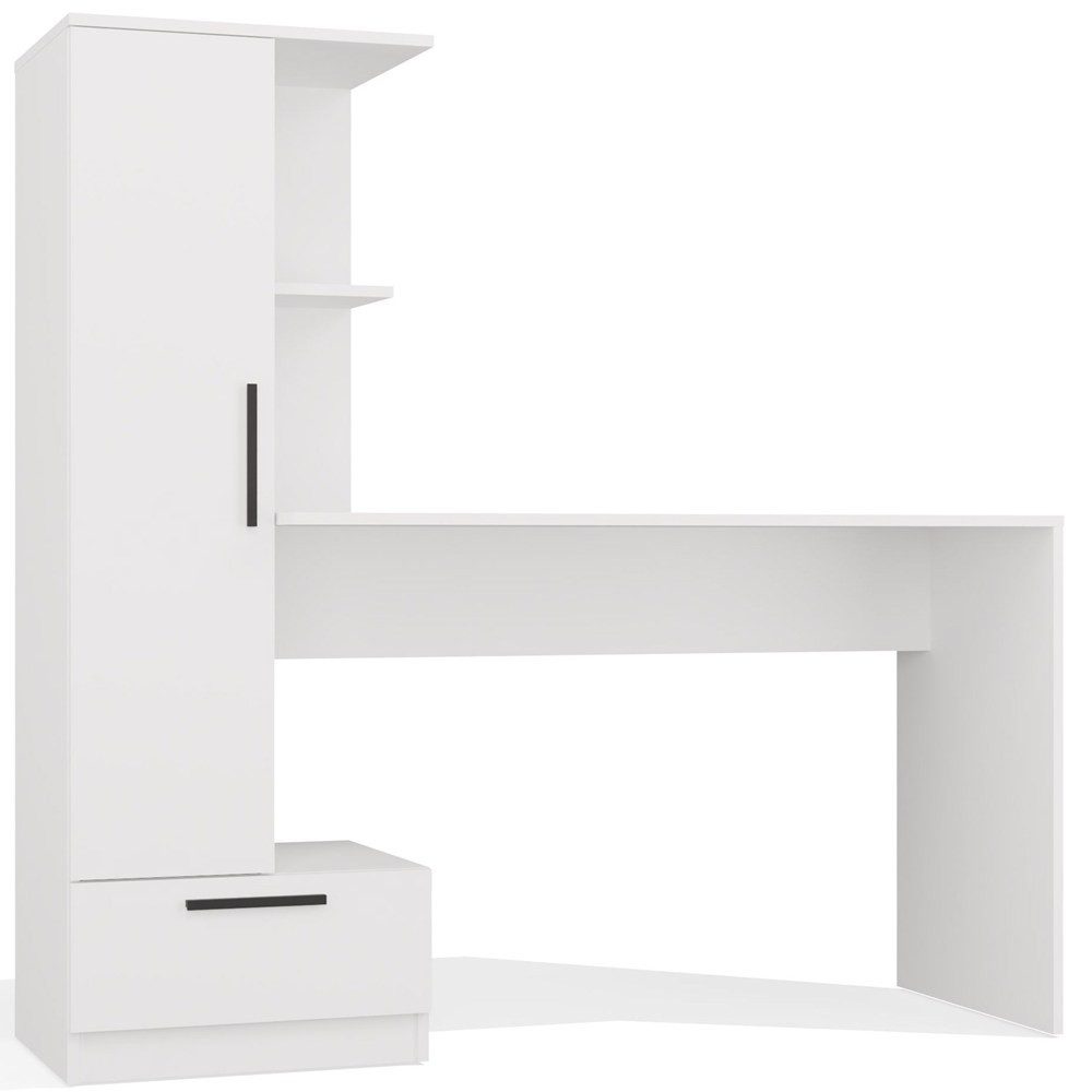 ibonto Regal-Schreibtisch Schreibtisch mit Bücherregal, Schublade und Stauraum, 2-in-1-Kombination