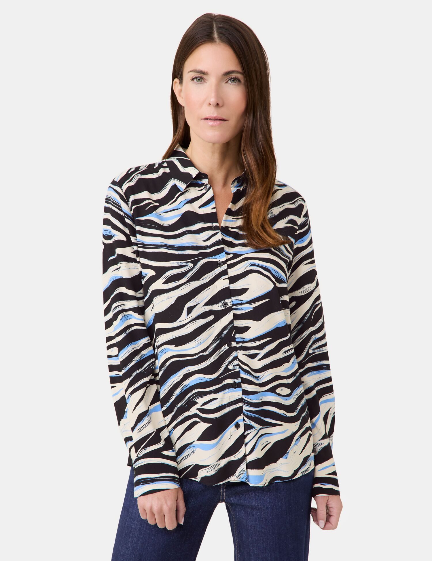 GERRY WEBER Klassische Bluse Fließende Hemdbluse