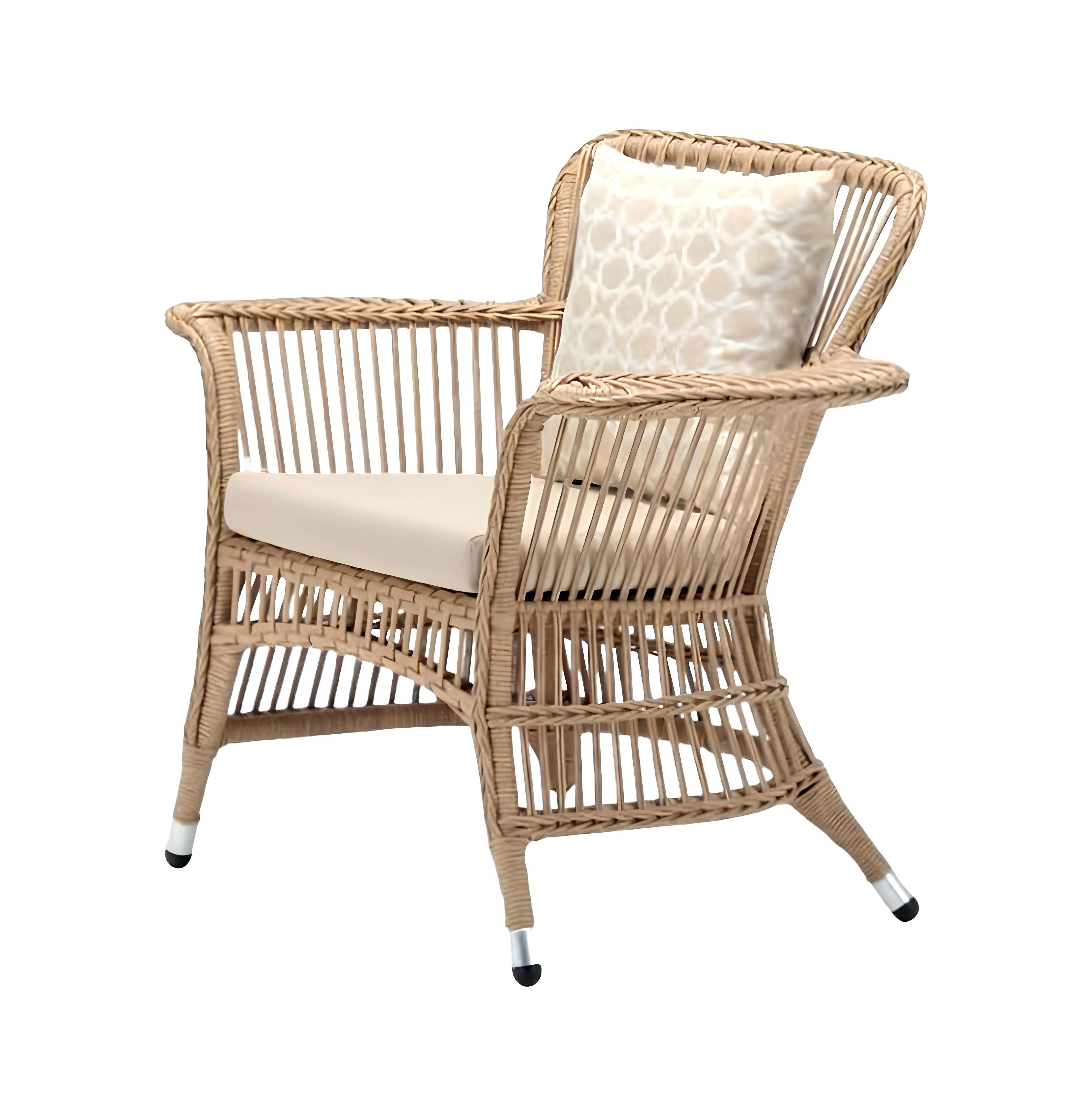 Xlmoebel Rattanstuhl Luxuriöser Terrassenstuhl in modernem Beige mit stilvollem, Hergestellt in Europa