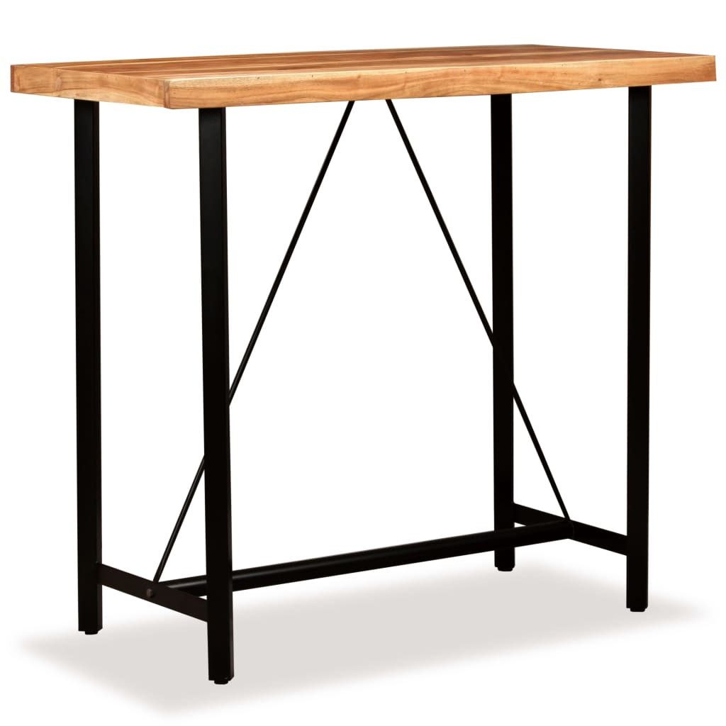 vidaXL Essgruppe Bar-Set 5-tlg. Massivholz, Echtleder und Canvas, (4-tlg)