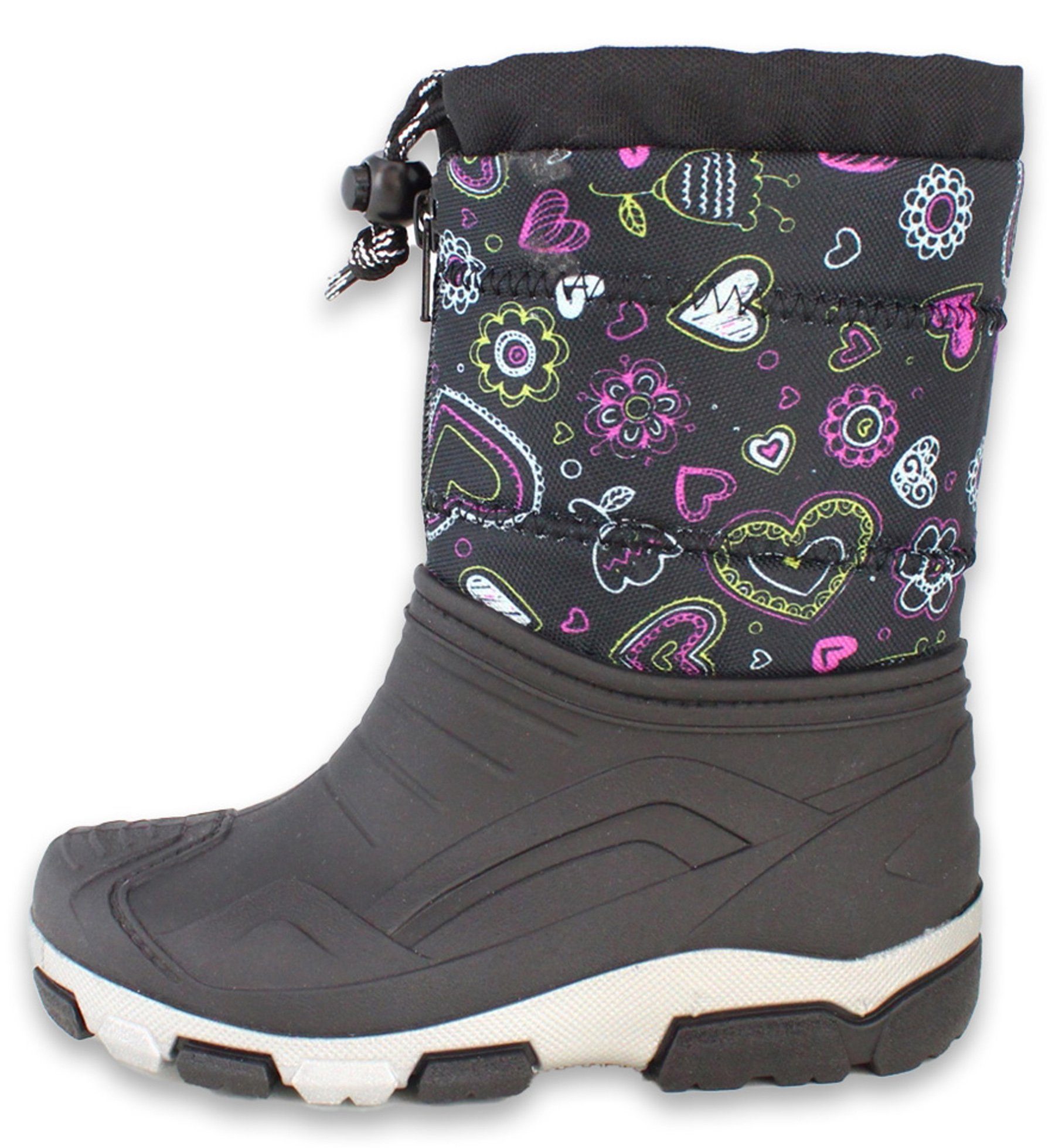 Beck Snowy Winterstiefel (für Mädchen, für warme Füße bei Kälte und Schnee, Mit Reißverschluss und Schnellverschluss) Kuscheliges Warmfutter