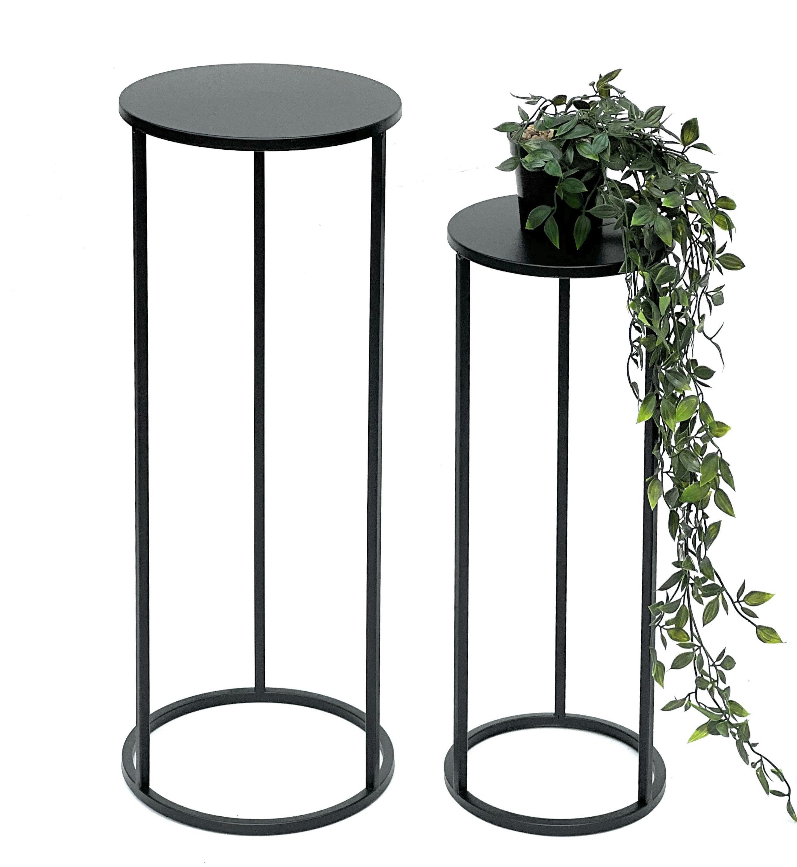 DanDiBo Blumenhocker Metall Schwarz Rund Blumenhocker Beistelltisch 2er Set günstig online kaufen