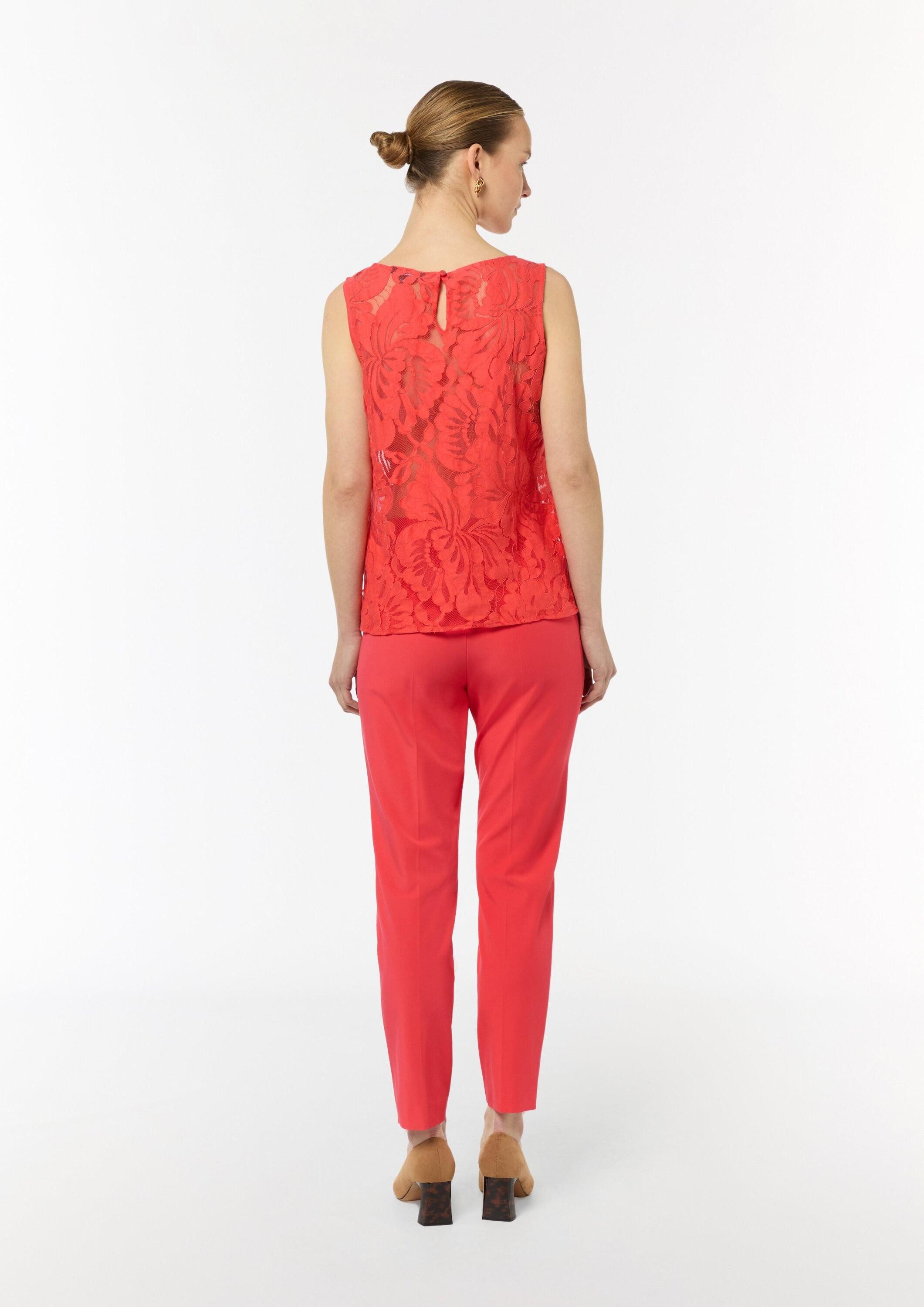 comma Blusentop Bluse Spitzentop aus Baumwollmix