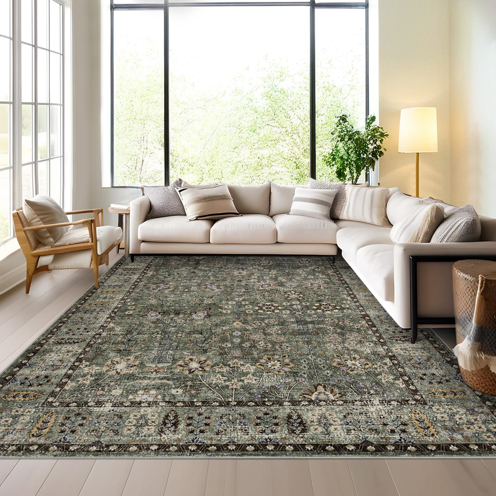 GarveeMore Teppich Maschinenwaschbarer Boho Rutschfester Teppich günstig online kaufen