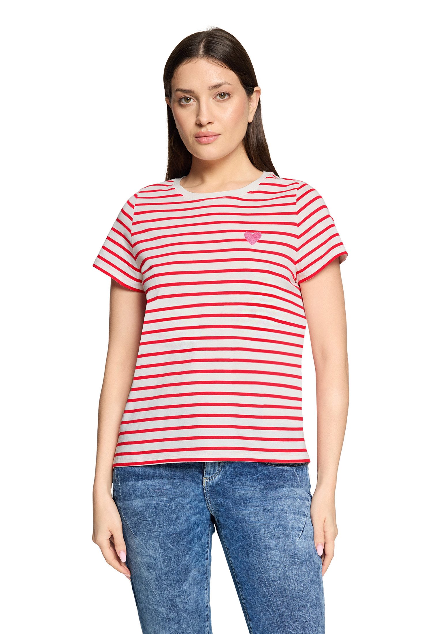 Kurzarmshirt Damen mit Rundhalsausschnitt