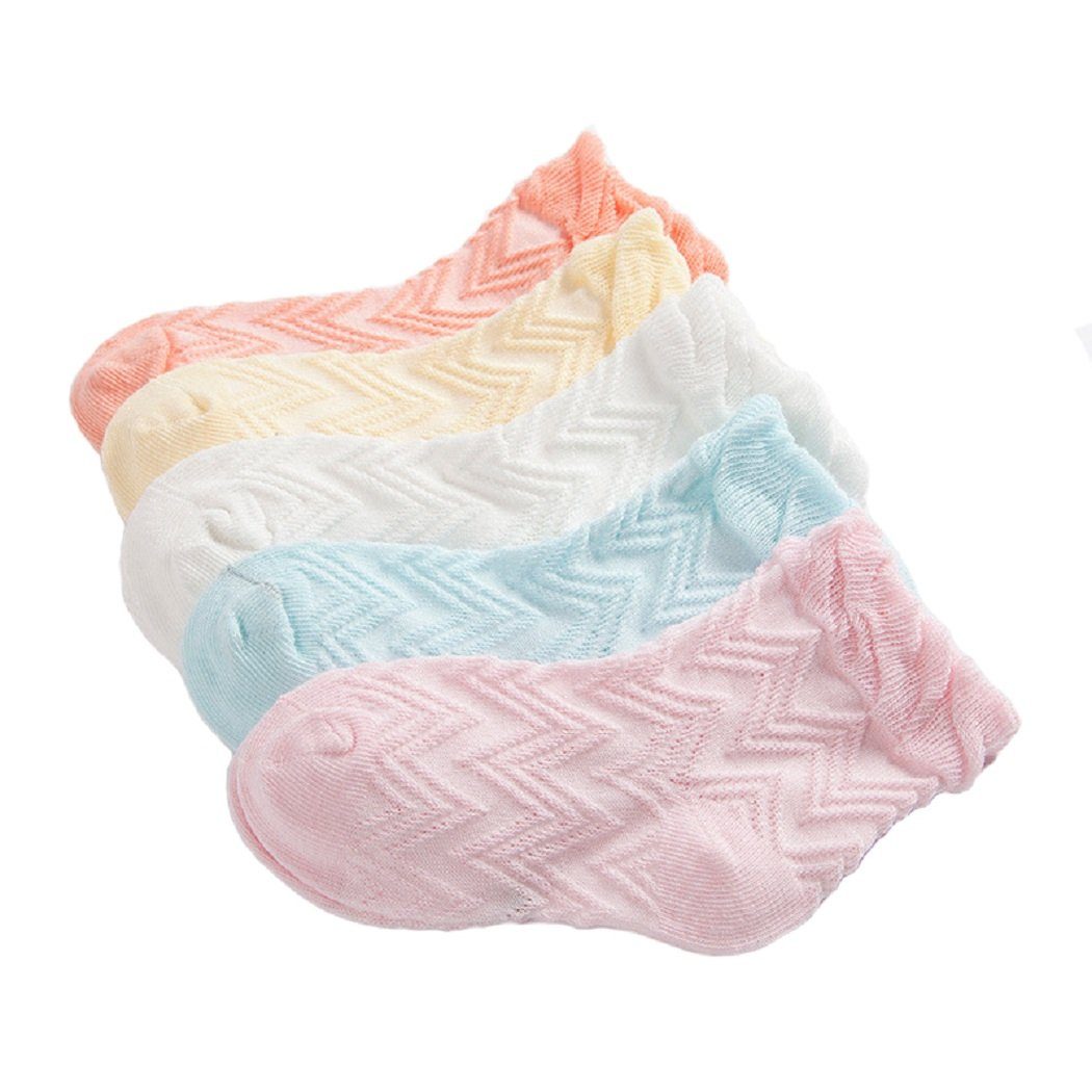 DEBAIJIA Komfortsocken Bunt Socke Baumwolle für Baby Kinder 5 in 1 Set Jungen Mädchen