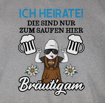 Shirtracer T-Shirt Ich heirate die sind nur zum saufen hier - Bräutigam - Schwarz/Blau - JGA Männer - Herren Premium T-Shirt Junggesellenabschied Herren