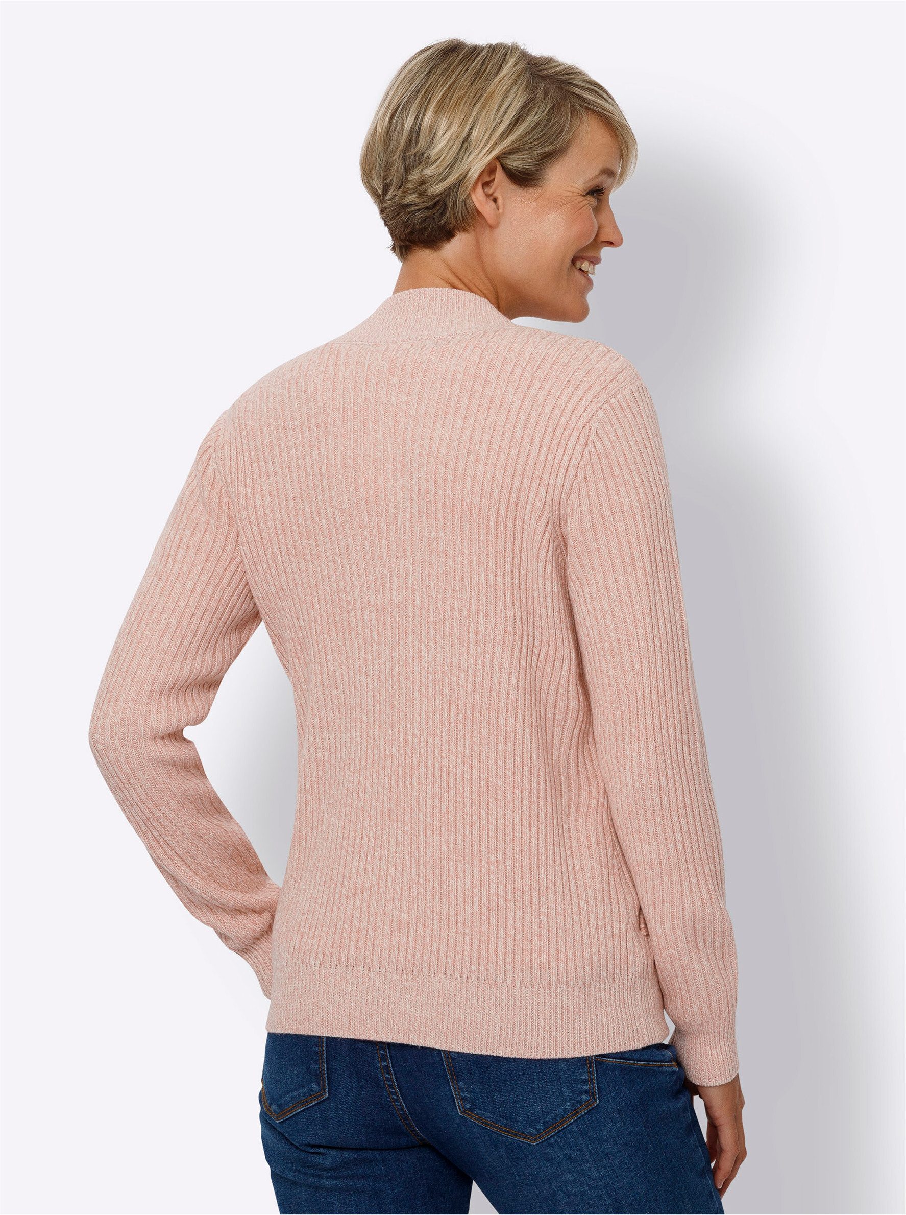 Sieh an! Strickjacke Strickjacke Langarm Rippoptik günstig online kaufen