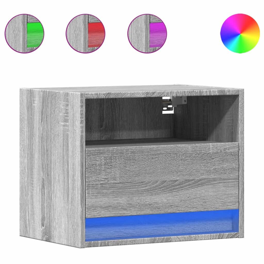 vidaXL Nachttisch Wand-Nachttische mit LED-Leuchten 2 günstig online kaufen