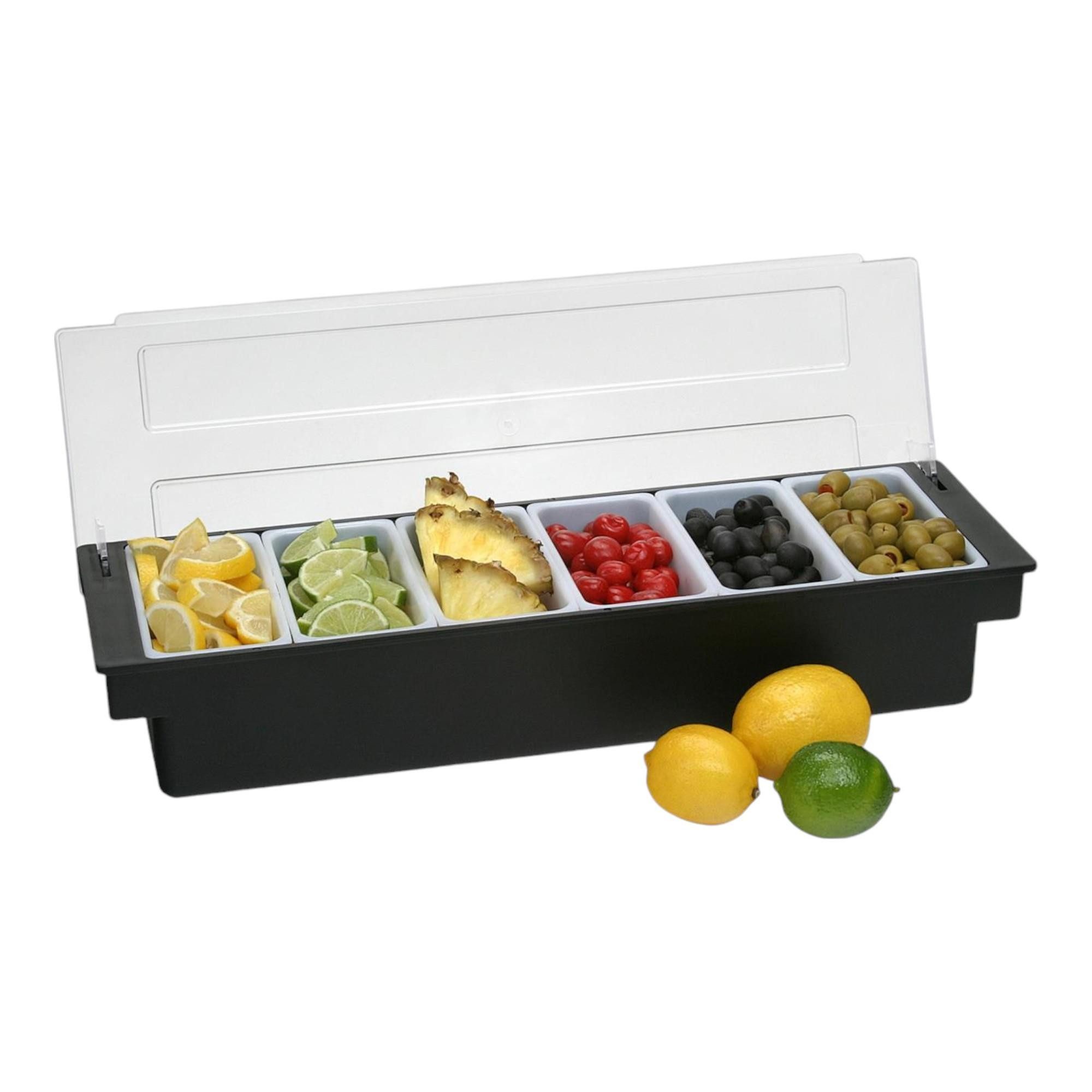 Fuchs Gastronomiebedarf Cocktail-Set Bar- und Zutatenbehälter Cocktailbehälter mit 6 Einsätzen á 473 ml