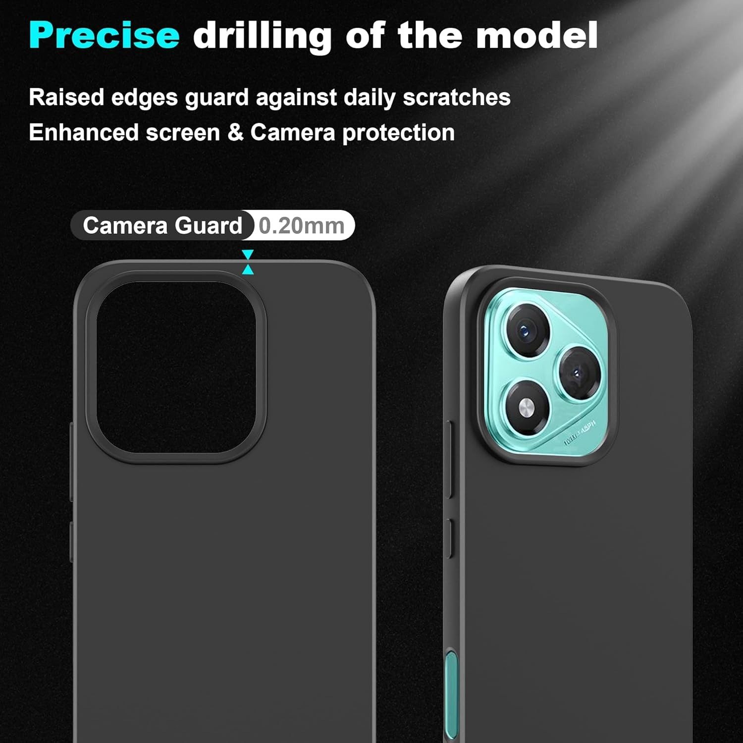 Wigento Handyhülle Für Honor 400 Lite Silikon TPU Schutz Hülle Schwarz + 9H Hart Glas, Produktset TPU Hülle mit Hart Glas