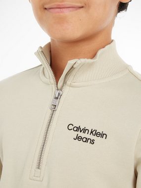 Calvin Klein Jeans Sweatshirt CKJ STACK LOGO TERRY HALF-ZIP Kinder bis 16 Jahre