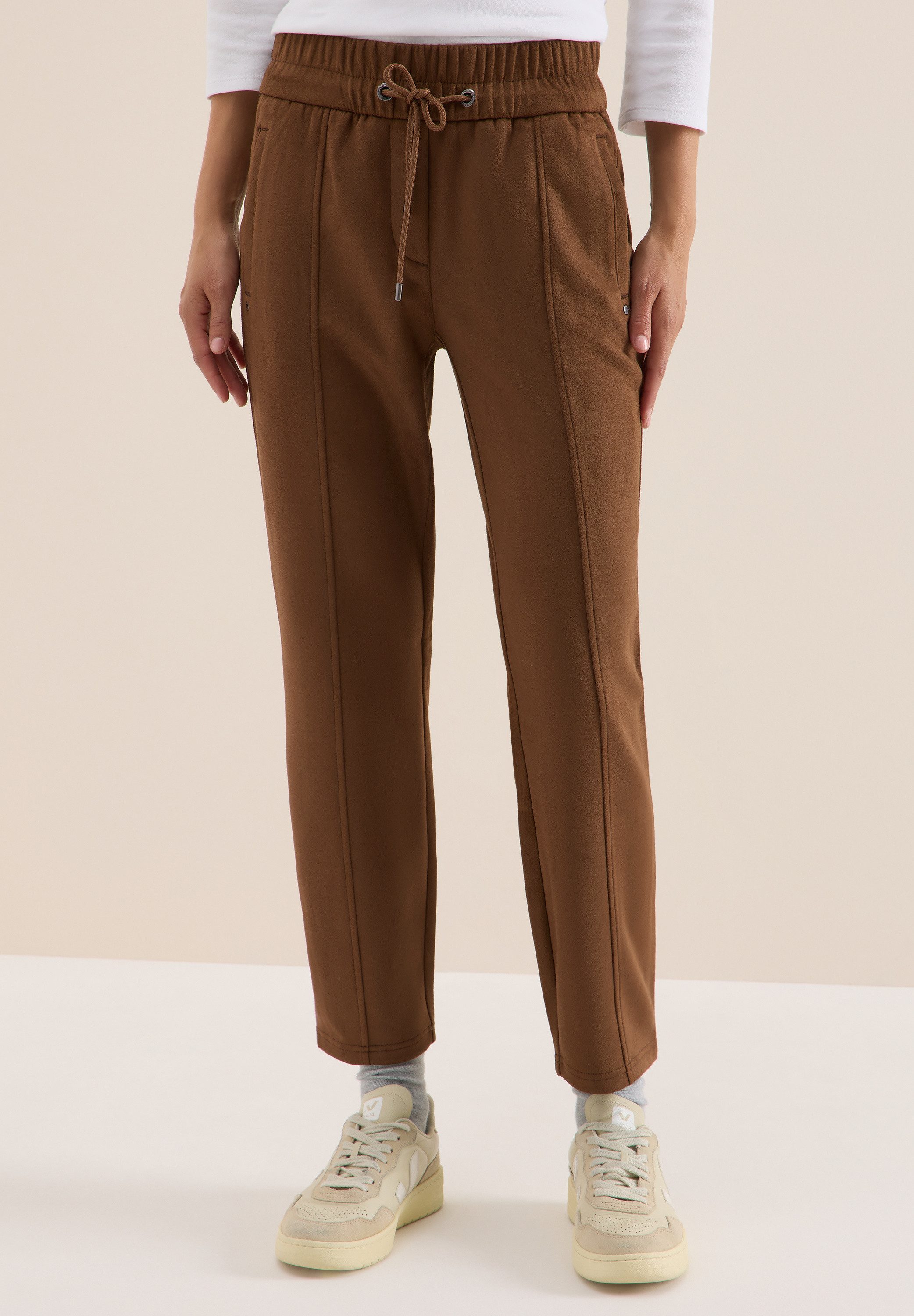 STREET ONE Lederimitathose Middle Waist günstig online kaufen