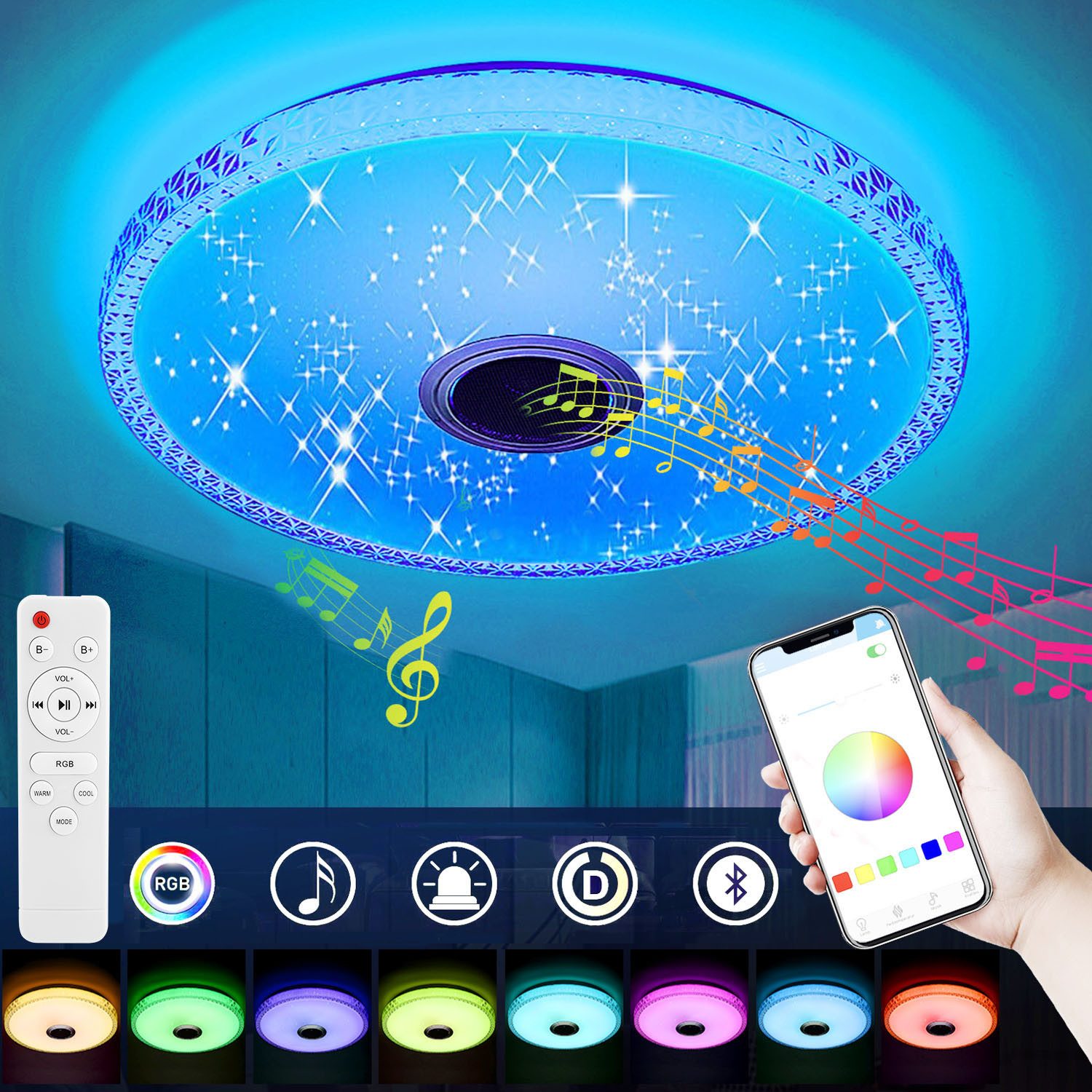 oyajia LED Deckenleuchte 60W Kristall LED günstig online kaufen