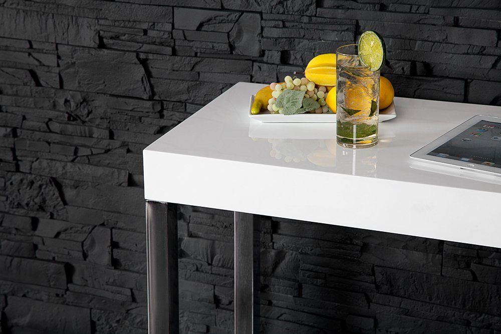 DESK · Konsolentisch Design 120cm Modern Hochglanz · WHITE weiß, Konsole riess-ambiente Bürotisch ·