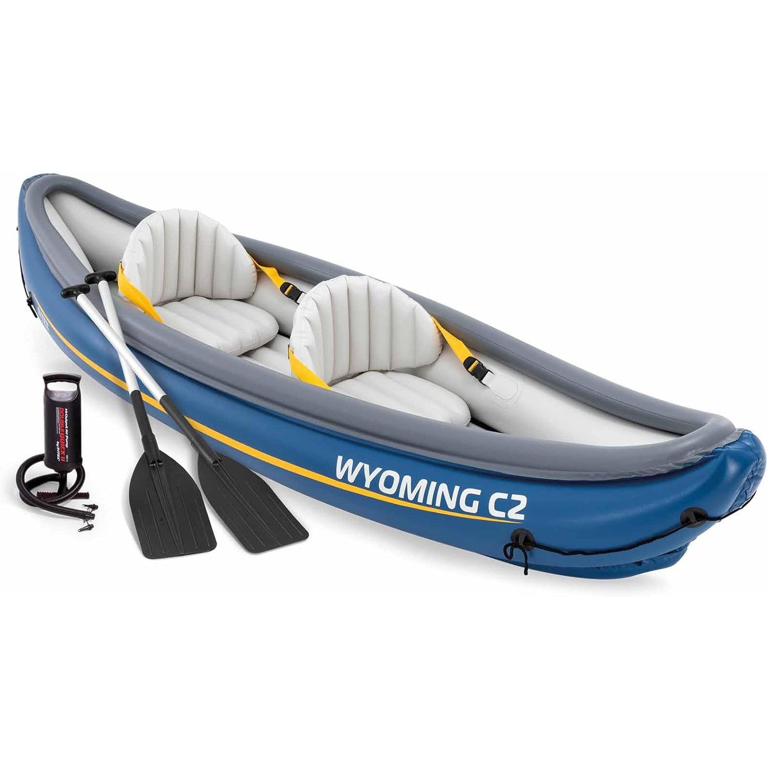 Intex Ruderboot Kajak - Wyoming C2 302x89x53cm, inkl. Paddel und Luftpumpe