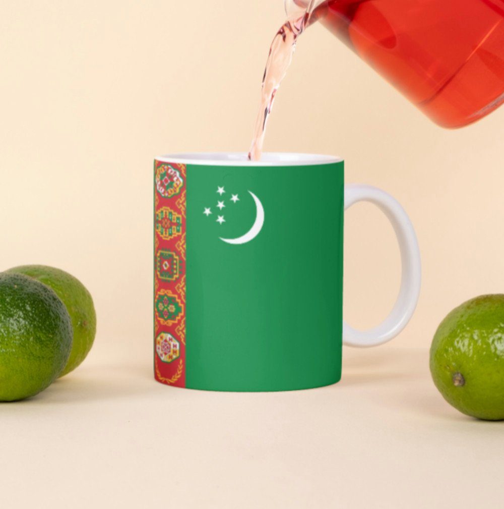 Tinisu Tasse Turkmenistan Kaffeetasse Flagge Pot Kaffee Tasse National Becher