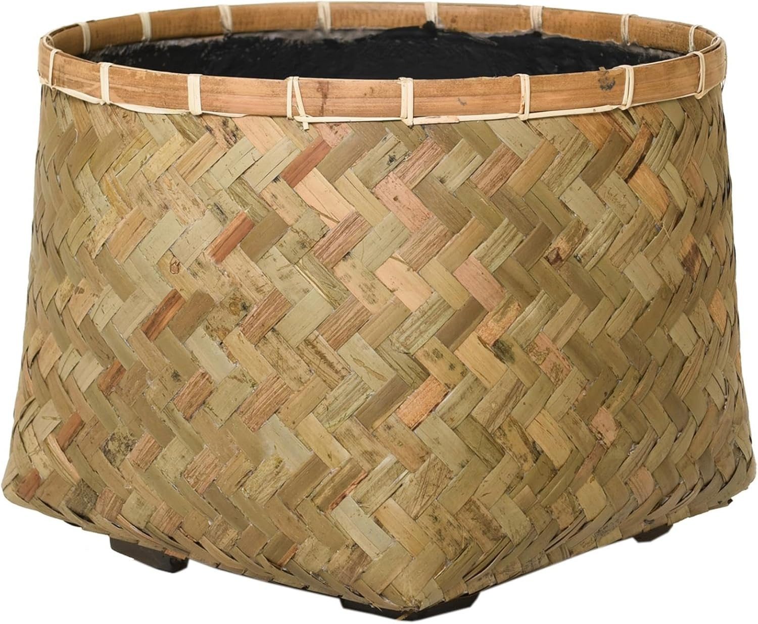 VIVANNO Blumentopf Bambus CISTELLA Rund - Natur Geflochten (1 St), 37x29 cm