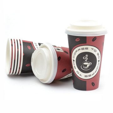 Einwegbecher 1000 Stück Kaffeebecher TO GO aus Papier mit Deckel (80 mm), 300 ml / 12 OZ, "made in Germany" Trinkbecher, Pappbecher Set