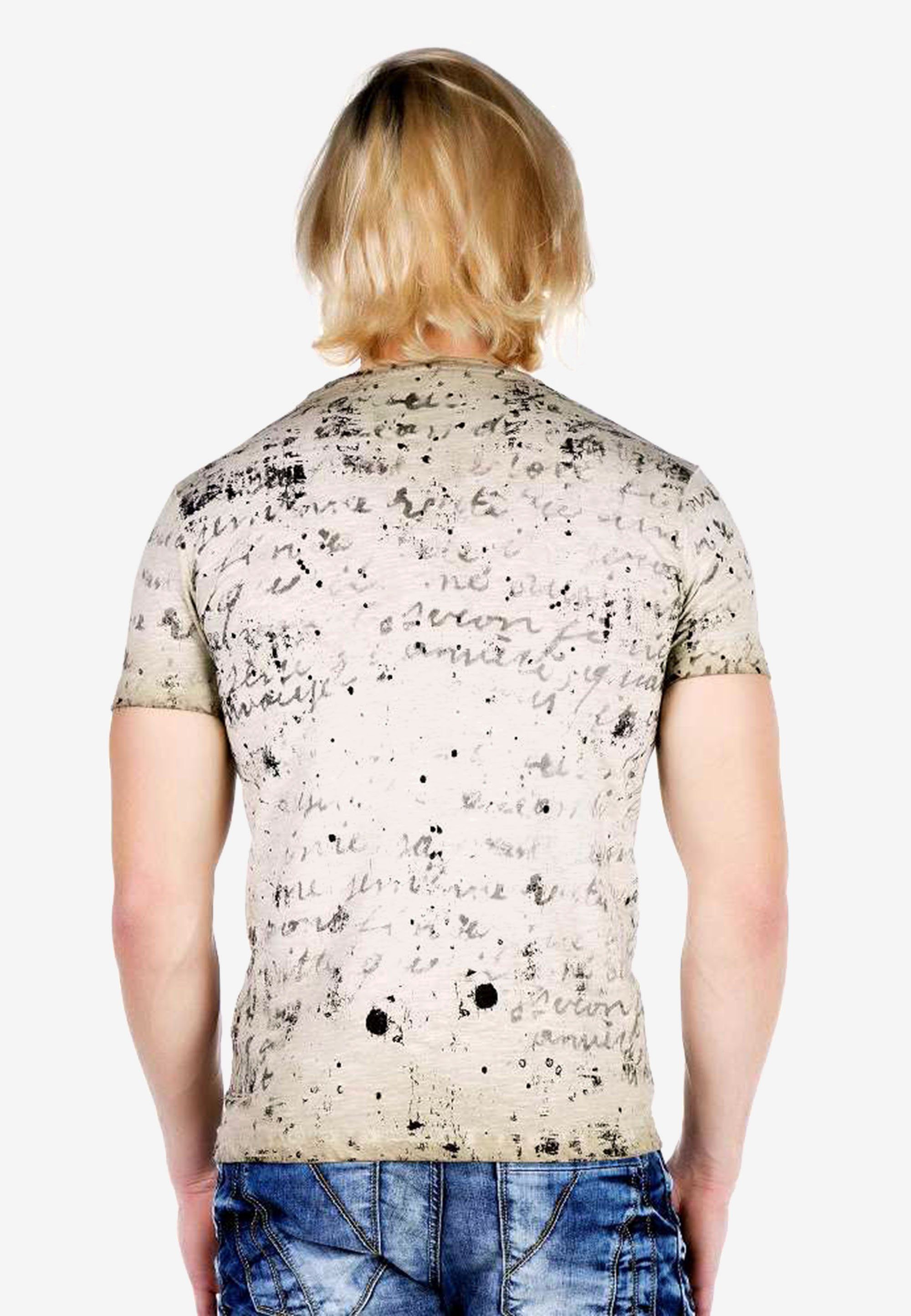 coolem Baxx mit Cipo & T-Shirt beige Totenkopf-Print