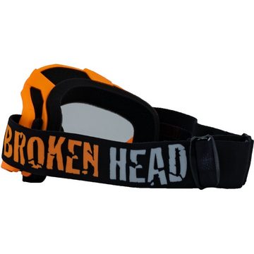 Broken Head Motorradbrille Crossbrille MX-2 Goggle Orange, Vorrichtung für Abreißvisiere