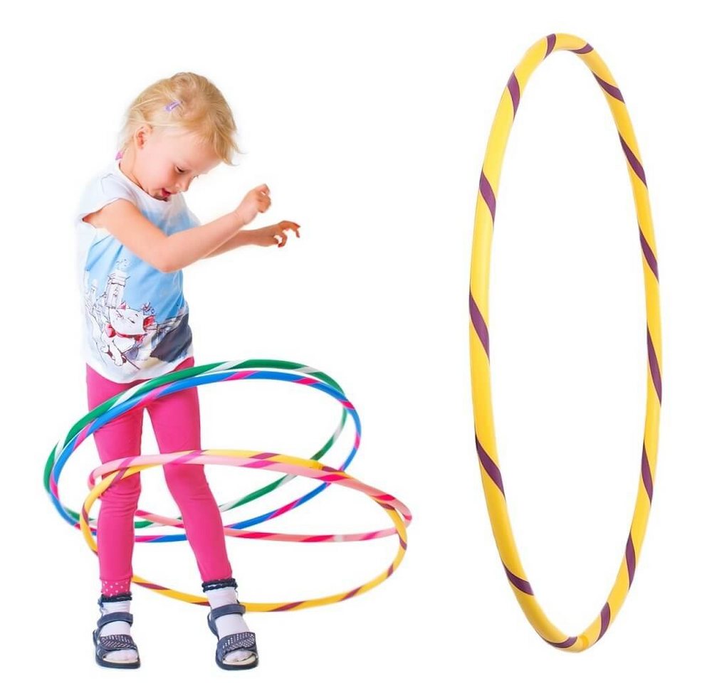 Hoopomania Hula-Hoop-Reifen Bunter Kinder Hula Hoop für kleine Profis, Ø60cm, Gelb-Lila