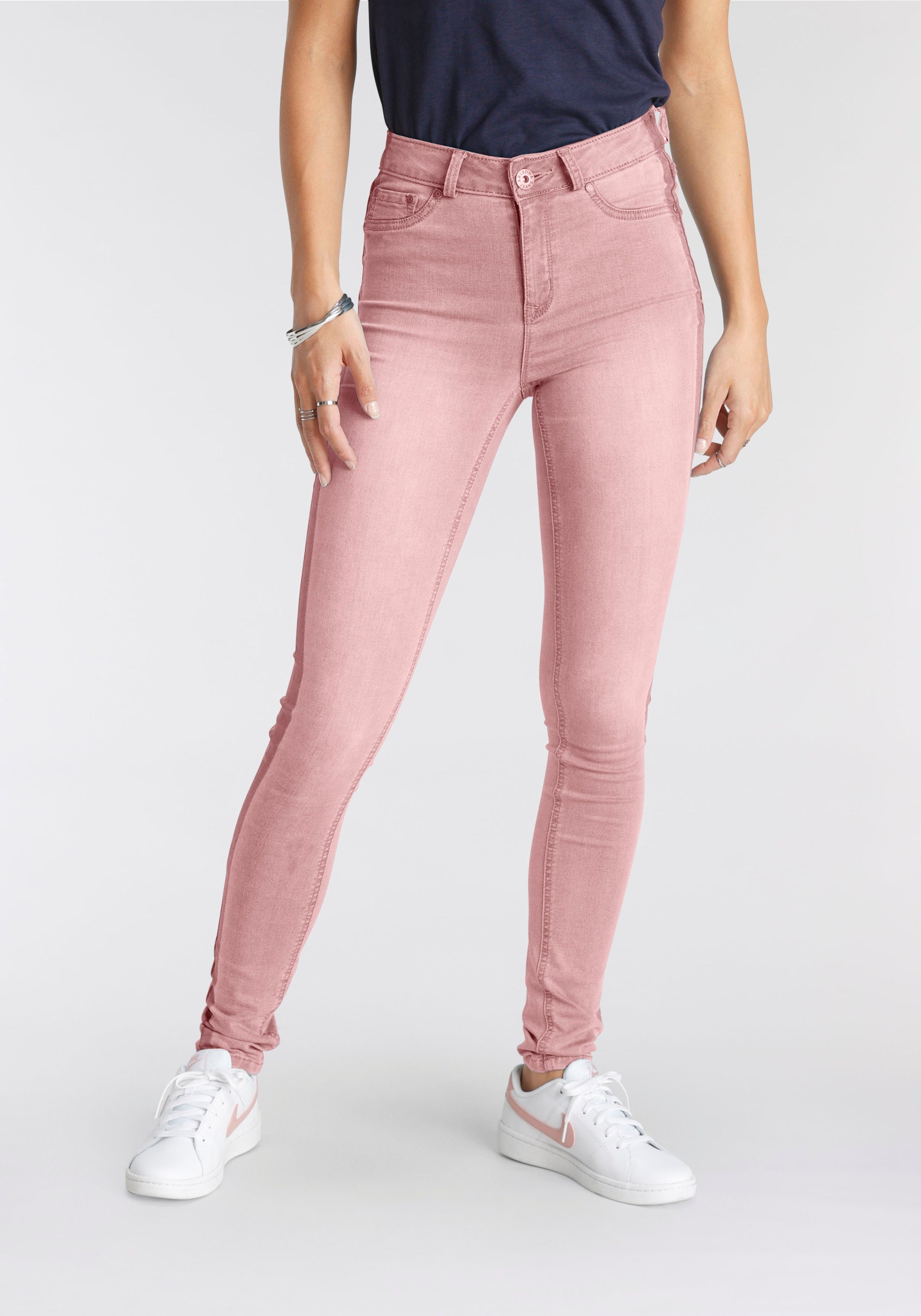 Streifen Arizona Stretch mit Ultra High Skinny-fit-Jeans Waist rosa seitlichem