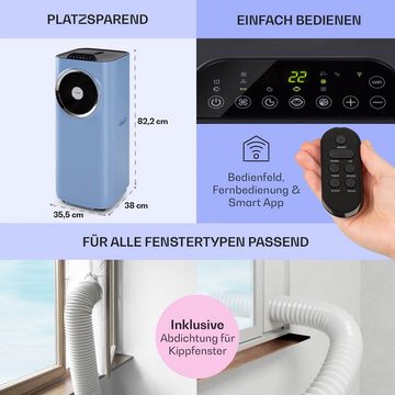 Klarstein Klimagerät Kraftwerk Smart, Klimagerät mobil Air Conditioner Kühlgerät Luftkühler