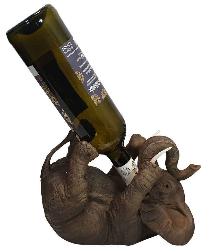 Fachhandel Plus Weinflaschenhalter Weinflaschenhalter durstiger Elefant lustige Deko