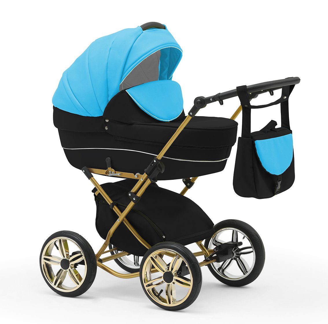 1 Teile - Sorento Türkis-Schwarz 11 bis Kombi-Kinderwagen Designs von Jahre in - babies-on-wheels 2 30 Geburt in 4